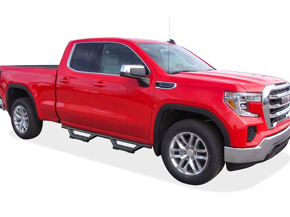 Stainless Steel with 6061 Aluminum Step Pad Both Sides Nerf Bar M3 Chevy Silverado 1500\Chevy Silverado 2500\Chevy Silverado 3500\GMC Sierra 1500\GMC Sierra 2500\GMC Sierra 3500 IA03WBI5B
