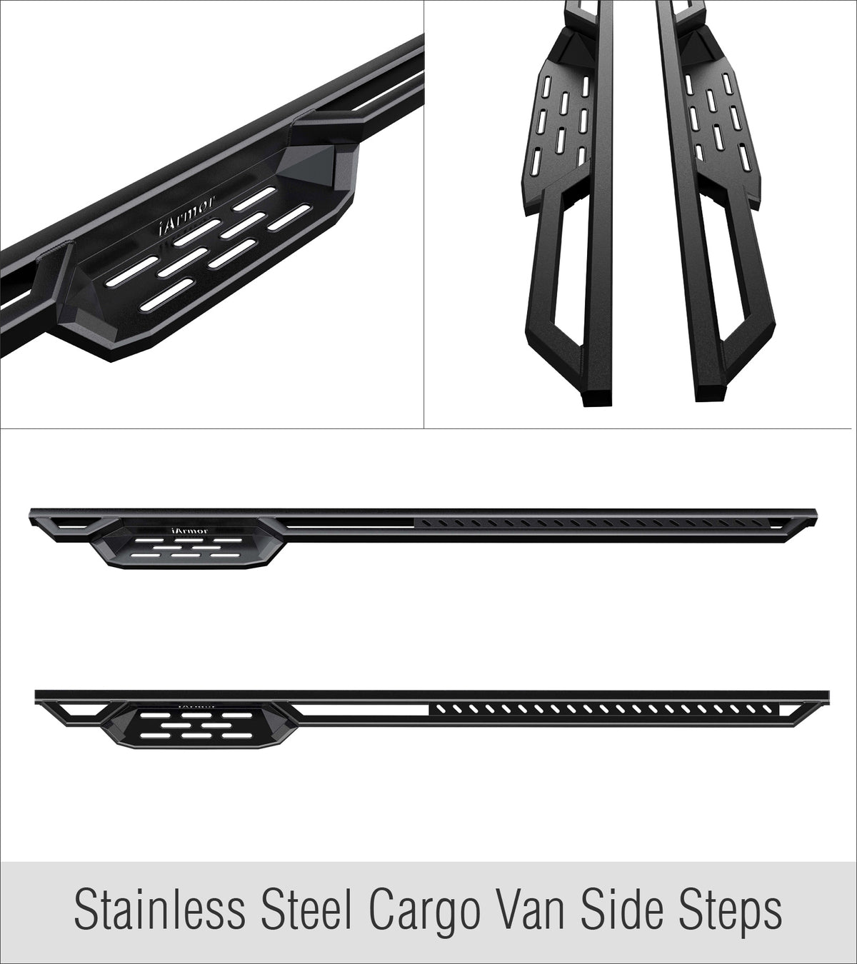 Stainless Steel Both Sides Nerf Bar ST 2007-2009 Dodge Sprinter\ 2007-2009 Freightliner Sprinter\ 2010-2026 Mercedes-Benz Sprinter (Full Size)\ (Excl. Passenger Van With Rear A/C and 2015 4X4) IA04NDB3H