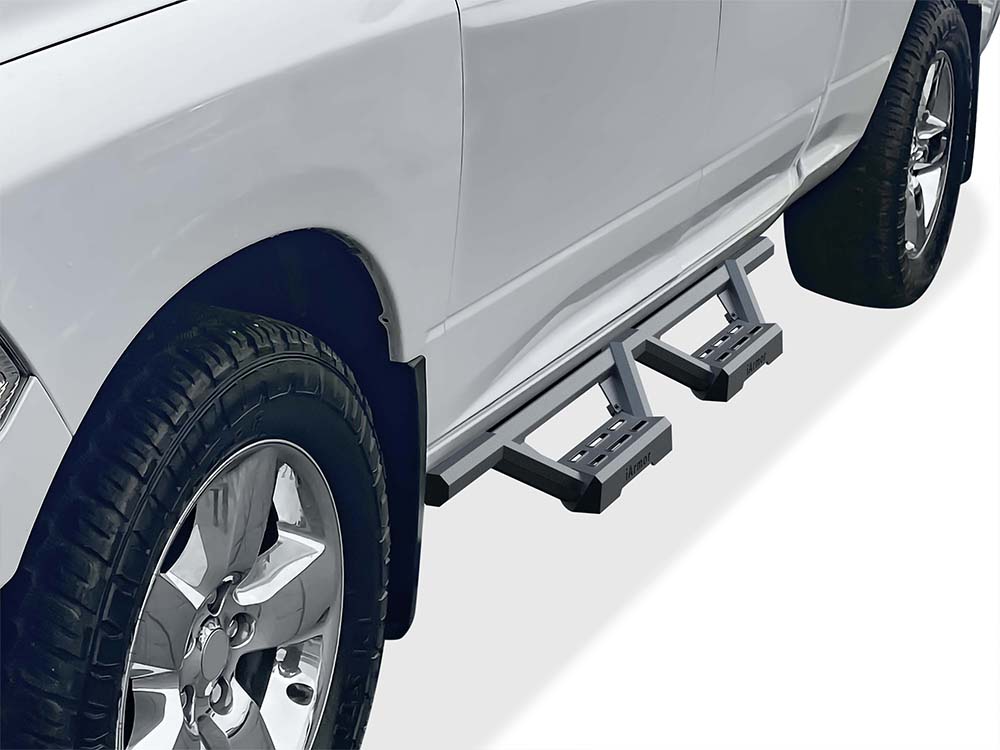 Stainless Steel with 6061 Aluminum Step Pad Both Sides Nerf Bar M3 2009-2018 Dodge Ram 1500 Quad Cab (Incl. 2019-2024 RAM 1500 Classic) IA04WAG9B