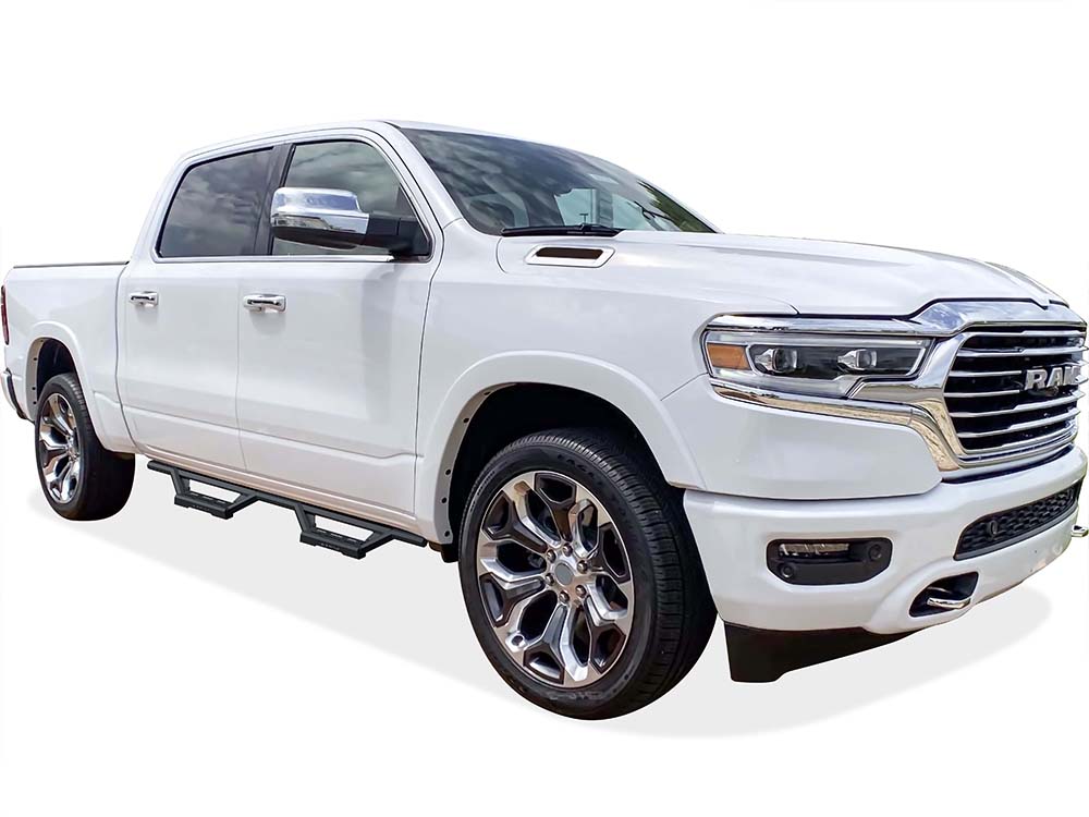 Stainless Steel with 6061 Aluminum Step Pad Both Sides Nerf Bar M3 2019-2026 Ram 1500 Crew Cab (Excl. 2019-2024 Ram 1500 Classic) IA04WBE8B