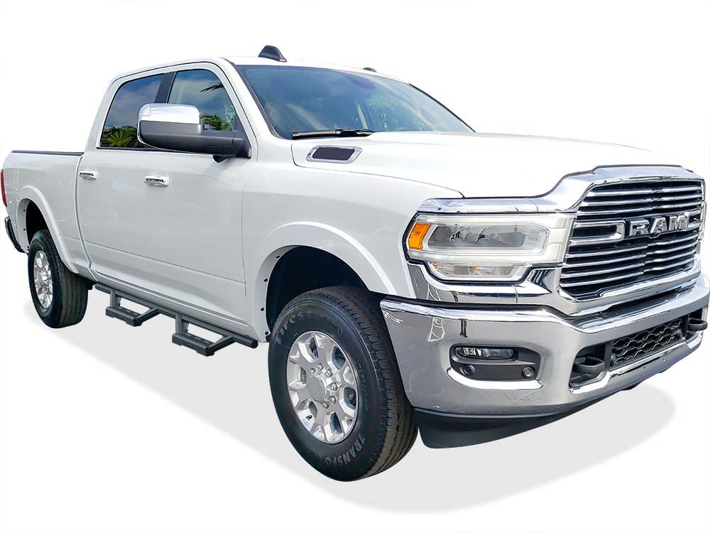 Stainless Steel with 6061 Aluminum Step Pad Both Sides Nerf Bar M3 2009-2018 Dodge Ram 1500 Crew Cab (Incl. 2019-2024 Ram 1500 Classic)\ 2010-2026 Dodge RAM 2500/3500/4500/5500 Crew Cab\ (Excl. Chassis Cab With Diesel Models) IA04WBJ8B