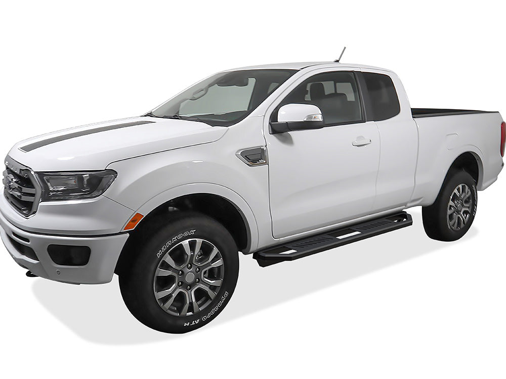 Stainless Steel Both Sides Truck Armor 2019-2023 Ford Ranger Super Cab (with 2 Full Size Doors and 2 Suicide Doors) IA06SCA3B