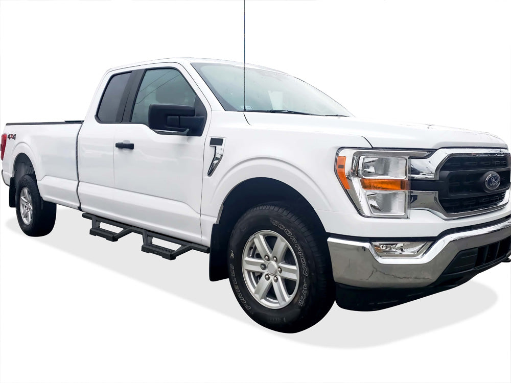 Stainless Steel with 6061 Aluminum Step Pad Both Sides Nerf Bar M3 2015-2026 Ford F-150 Super Cab\ 2017-2026 Ford F-250/F-350/F-450/F-550 Super Duty Super Cab IA06WAH8B