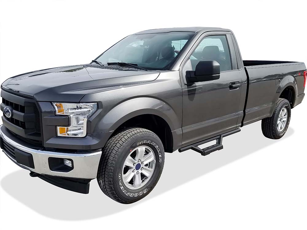Stainless Steel with 6061 Aluminum Step Pad Both Sides Nerf Bar M3 2015-2026 Ford F-150 Regular Cab (Excl. 2022-2026 F-150 Lighting EV)\ 2017-2026 Ford F-250/F-350/F-450/F-550 Super Duty Regular Cab IA06WAH9B