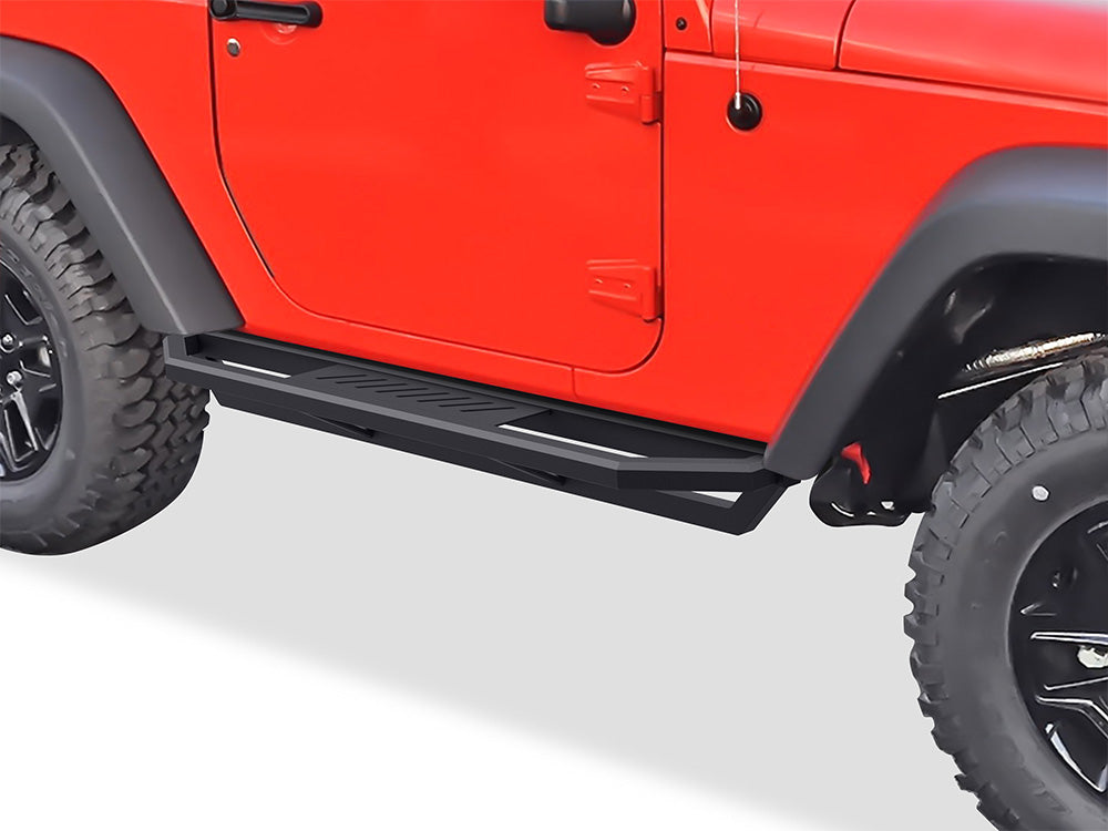 Stainless Steel Both Sides Truck Armor 2007-2018 Jeep Wrangler JK 2-Door (Factory sidesteps or rock rails have to be removed) IA10SAJ6B
