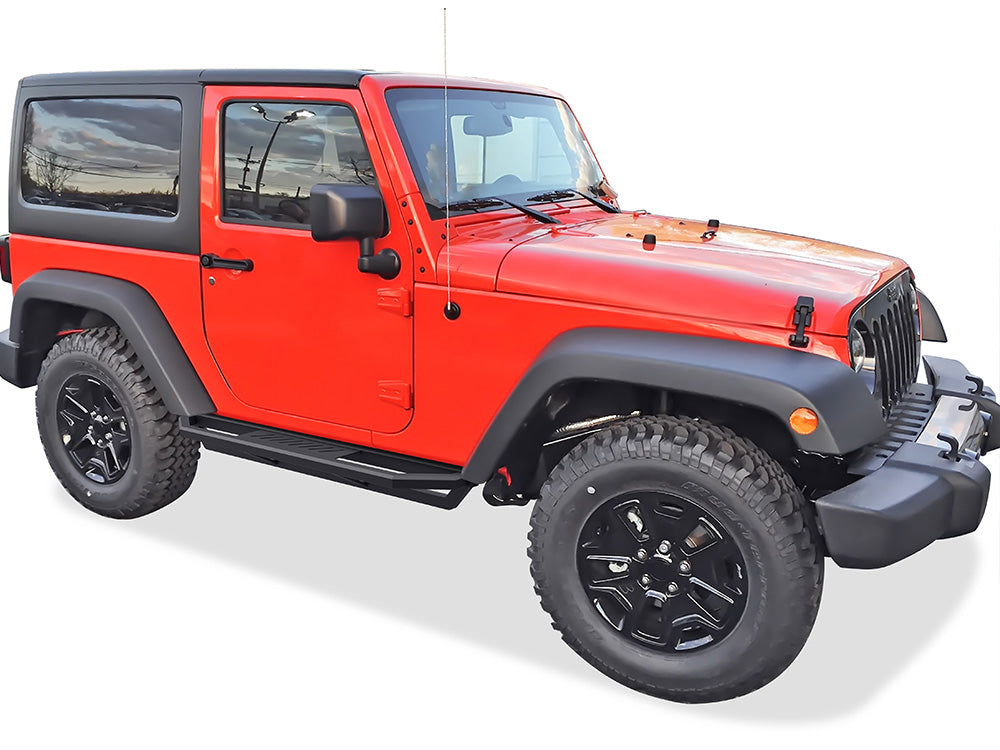 Stainless Steel Both Sides Truck Armor 2007-2018 Jeep Wrangler JK 2-Door (Factory sidesteps or rock rails have to be removed) IA10SAJ6B