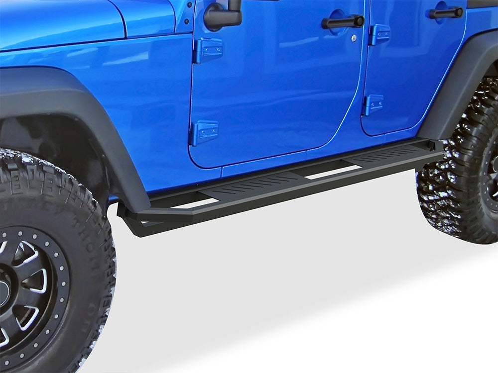 Stainless Steel Both Sides Truck Armor 2007-2018 Jeep Wrangler JK 4-Door (Factory sidesteps or rock rails have to be removed) IA10SAJ7B