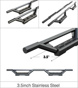 Stainless Steel with 6061 Aluminum Step Pad Both Sides Nerf Bar M3 2010-2013 Toyota 4Runner SR5\ 2010-2024 Toyota 4Runner Limited\ 2019-2024 Toyota 4Runner Nightshade Edition\(Only fit Models with Lower Rocker Panel Extensions) IA20WBC0B