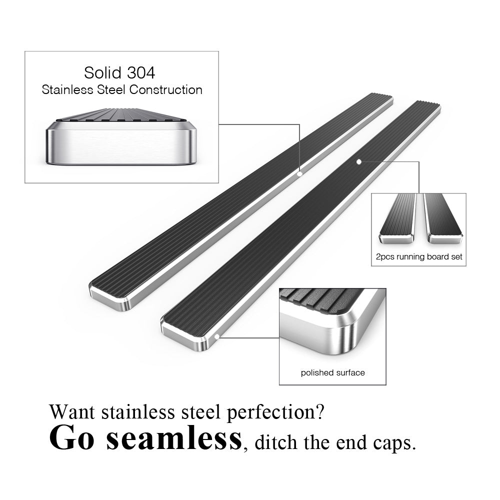 Stainless Steel Both Sides iStep 6 Inch 2002-2009 Chevy Trailblazer\ 2002-2009 GMC Envoy IB03FJB6A