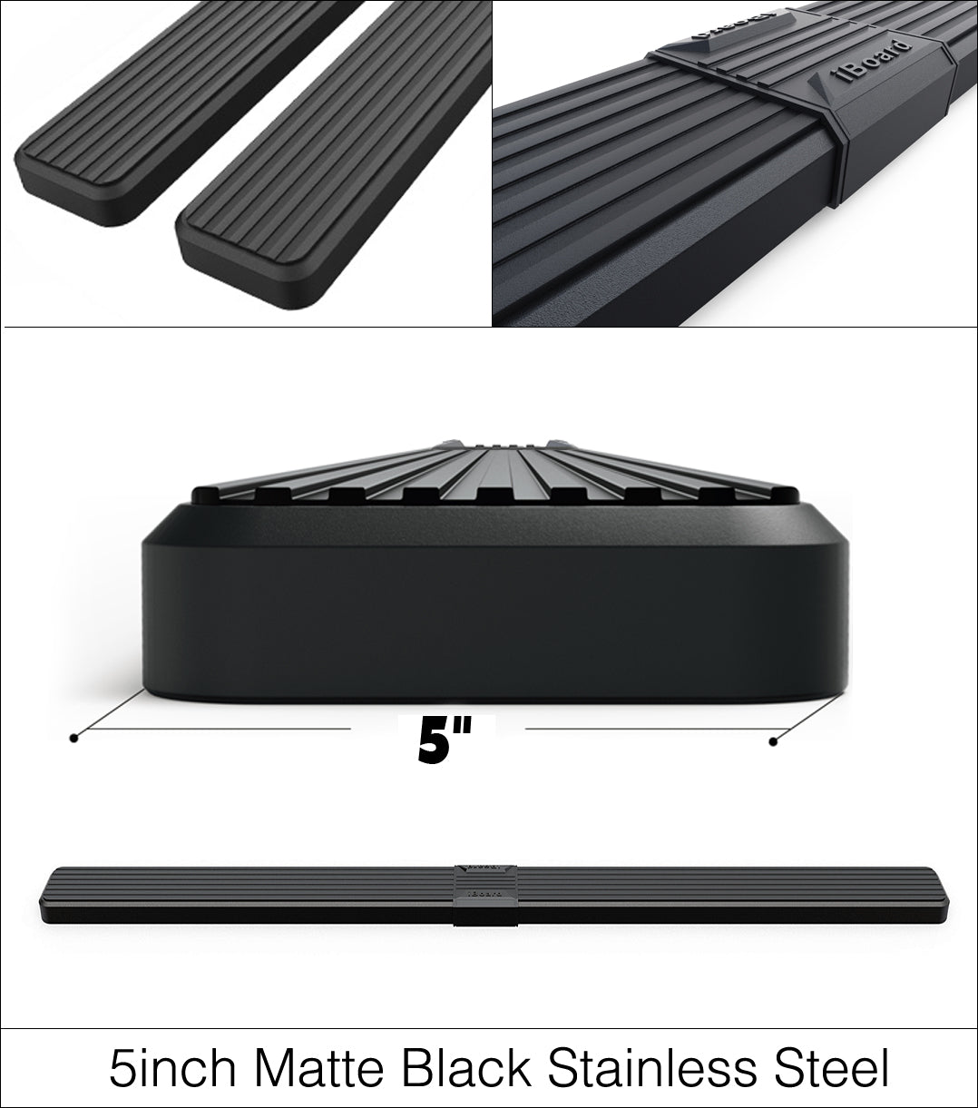 Stainless Steel Both Sides iStep W2W 5 Inch 2007-2018 Chevy/GMC Silverado/Sierra 1500 Crew Cab 5.5 ft Bed\ 2007-2019 Chevy/GMC Silverado/Sierra 2500 HD/3500 HD Crew Cab 5.5 f tBed (Incl. Diesel Models With DEF Tanks) Not for 2007 Classic Model IB03WJG1SB