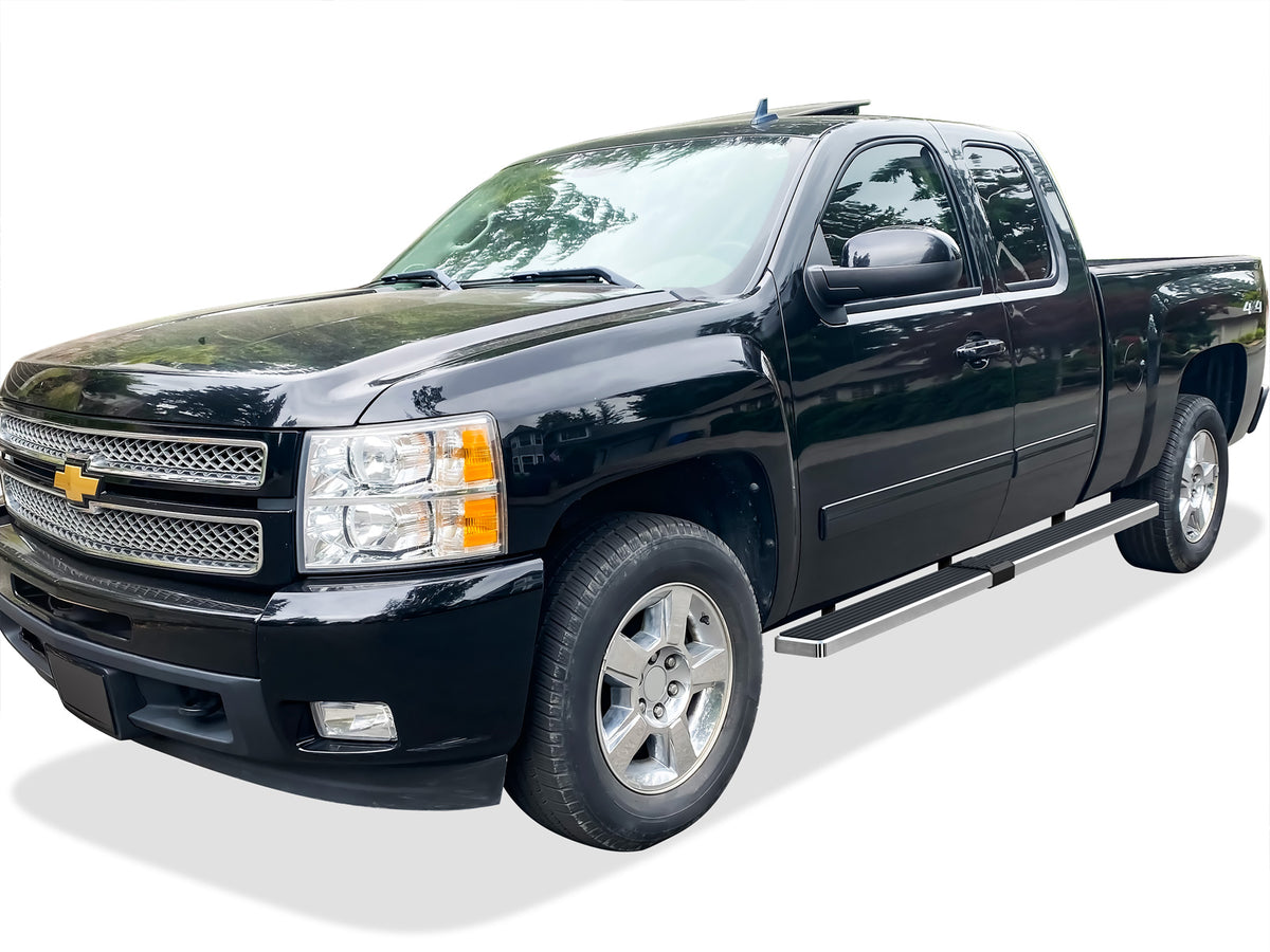 Stainless Steel Both Sides iStep W2W 5 Inch Chevy Silverado 1500\Chevy Silverado 2500\Chevy Silverado 2500 HD\Chevy Silverado 3500\GMC Sierra 1500\GMC Sierra 2500\GMC Sierra 2500 HD\GMC Sierra 3500 IB03WJJ4LA