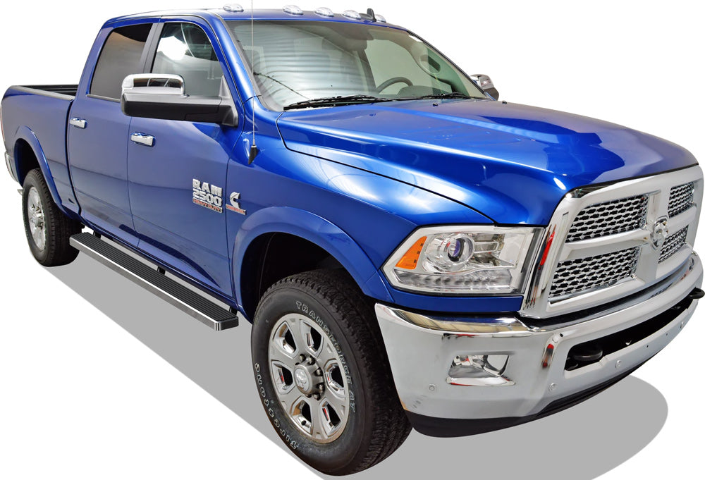 Stainless Steel Both Sides iStep 5 Inch 2009-2018 Dodge RAM 1500 Crew Cab (Incl. 2019-2024 RAM 1500 Classic)\ 2010-2026 Dodge RAM 2500/3500/4500/5500 Crew Cab (Excl. Chassis Cab Diesel Models) IB04EBJ8A