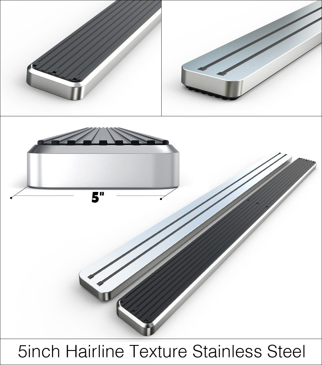 Stainless Steel Both Sides iStep 5 Inch 2009-2018 Dodge RAM 1500 Crew Cab (Incl. 2019-2024 RAM 1500 Classic)\ 2010-2026 Dodge RAM 2500/3500/4500/5500 Crew Cab (Excl. Chassis Cab Diesel Models) IB04EBJ8A
