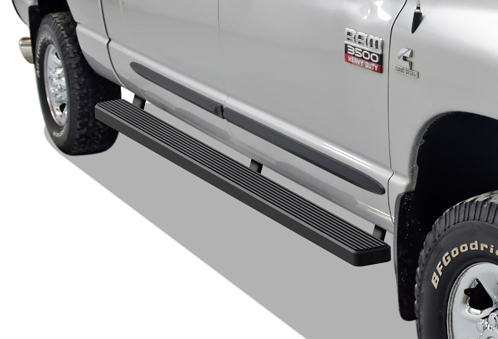 Stainless Steel Both Sides iStep 5 Inch 2009-2018 Dodge RAM 1500 Crew Cab (Incl. 2019-2024 RAM 1500 Classic)\ 2010-2026 Dodge RAM 2500/3500/4500/5500 Crew Cab (Excl. Chassis Cab Diesel Models) IB04EBJ8B