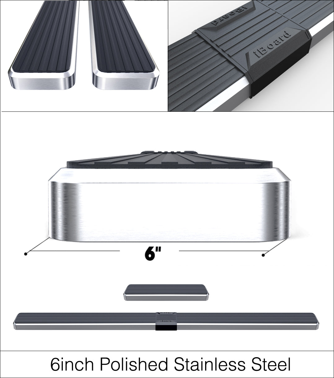Stainless Steel Both Sides iStep 6 Inch Van 2007-2009 Dodge Sprinter\ 2007-2009 Freightliner Sprinter\ 2010-2026 Mercedes-Benz Sprinter (Full Size)\ Excl. Passenger Van With Rear A/C and 2015 4X4\ For 3-Door Models Only IB04FDJ3A