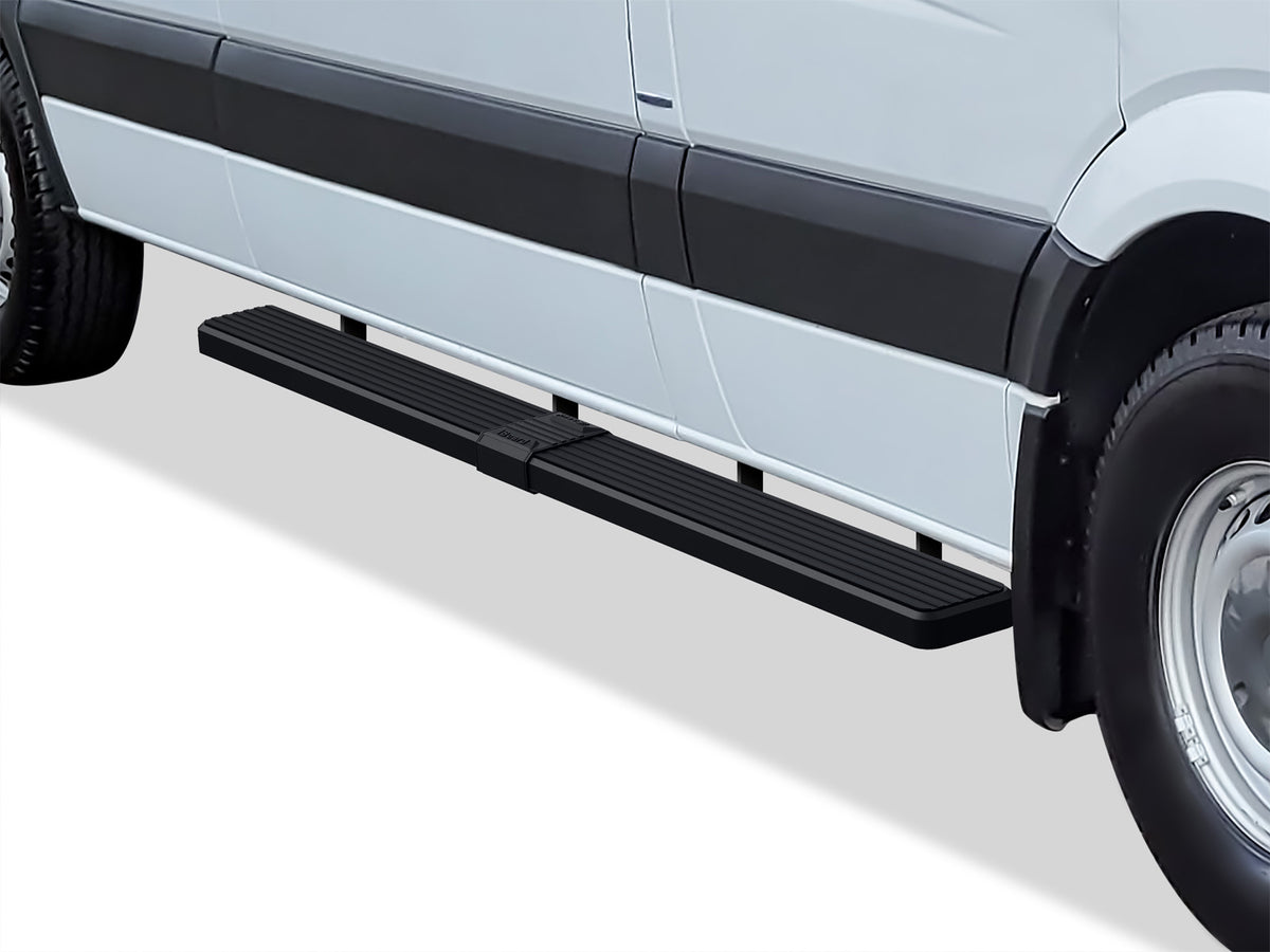 Stainless Steel Both Sides iStep 6 Inch Van 2007-2009 Dodge Sprinter\ 2007-2009 Freightliner Sprinter\ 2010-2026 Mercedes-Benz Sprinter (Full Size)\ Excl. Passenger Van With Rear A/C and 2015 4X4\ For 3-Door Models Only IB04FDJ3B