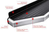 Stainless Steel Both Sides Running Board-H Series W2W 2009-2018 Dodge Ram 1500 Regular Cab(Incl. 2019-2024 RAM 1500 Classic)\ 2010-2026 Dodge Ram 2500/3500/4500/5500 Regular Cab\ (Exclude Chassis Cab Diesel Models)\ For 6.5 ft Bed IB04PAG8LY