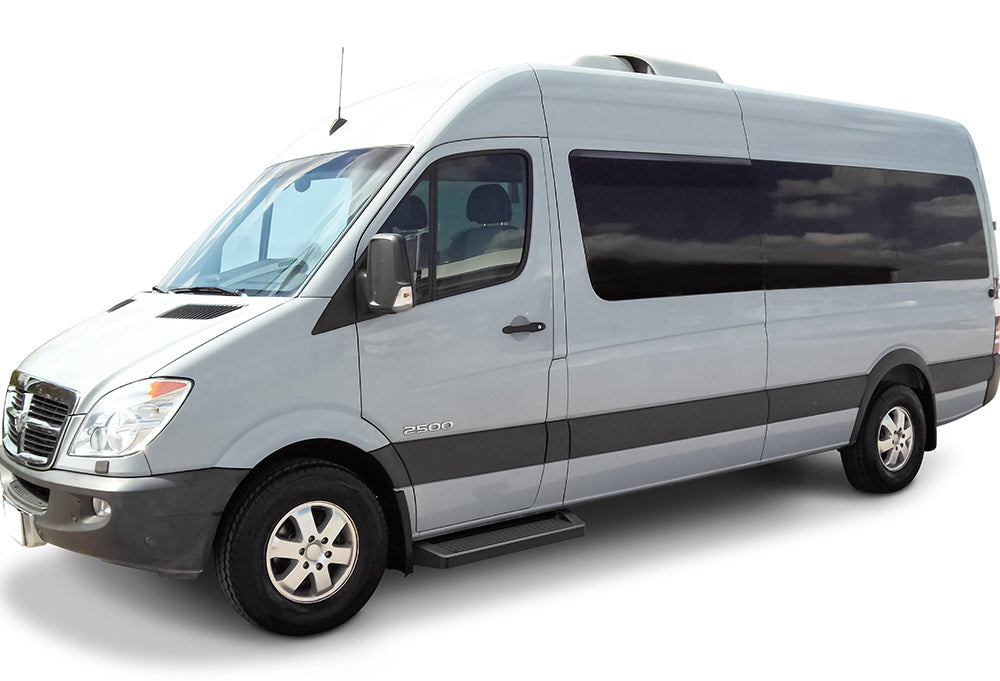 6061 Aircraft Aluminum Both Sides iRunning Board 2007-2009 Dodge Sprinter\ 2007-2009 Freightliner Sprinter\ 2010-2026 Mercedes-Benz Sprinter (Full Size)\ Excl. Passenger Van With Rear A/C and 2015 4X4\ For 3-Door Models Only IB04RDJ3B