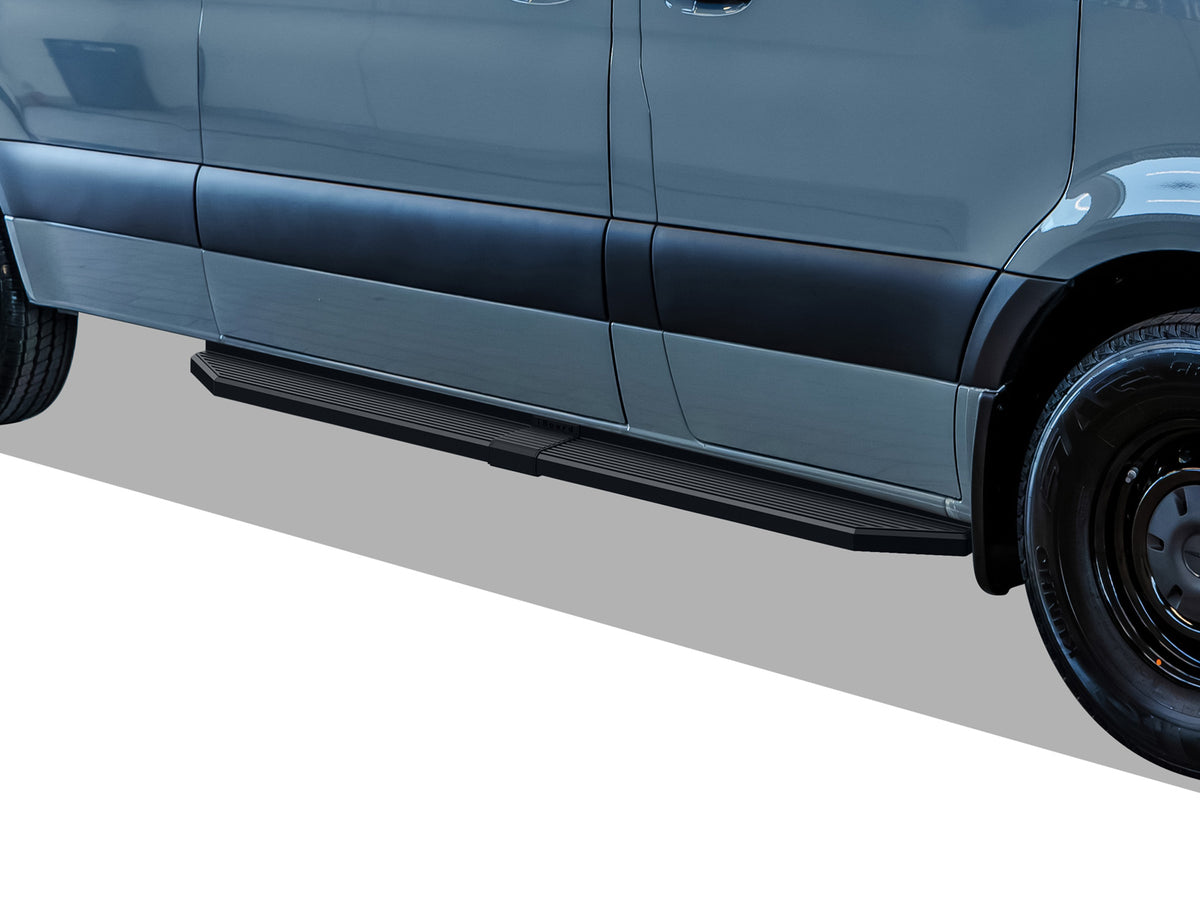 Stainless Steel Both Sides Running Board-H Series 2007-2009 Dodge Sprinter\ 2007-2009 Freightliner Sprinter\ 2010-2026 Mercedes-Benz Sprinter (Full Size)\ Excl. Passenger Van With Rear A/C and 2015 4X4\ For 3-Door Models Only IB04RDJ3H