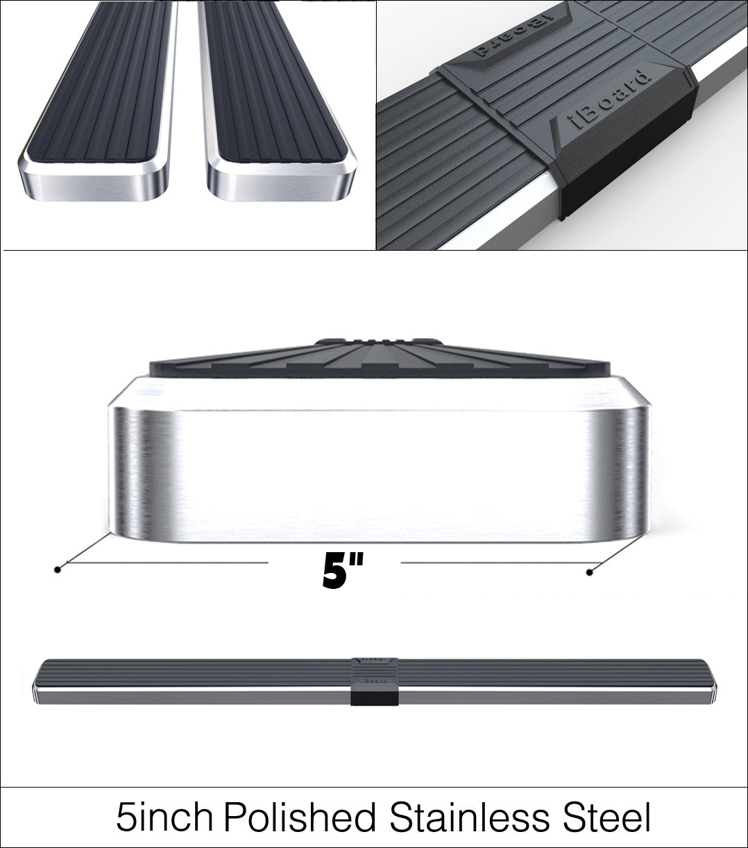 Stainless Steel Both Sides iStep W2W 6 Inch 2019-2026 Ram 1500 Crew Cab (Excl. 2019-2024 RAM 1500 Classic) For 6.5 ft Bed IB04SBE8LC
