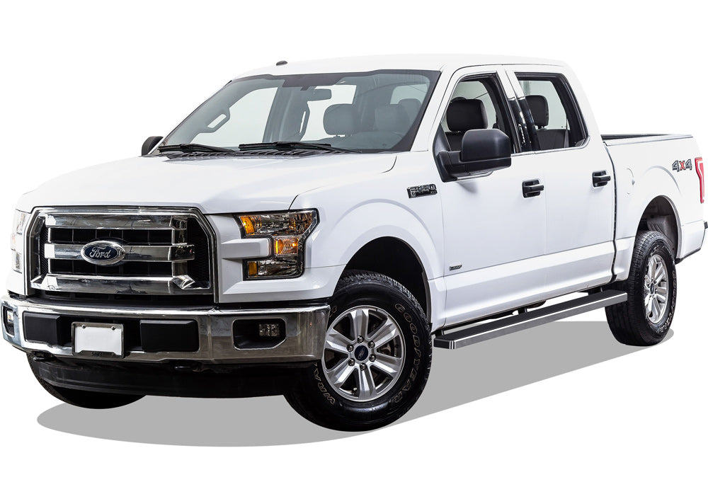 Stainless Steel Both Sides iStep 5 Inch 2015-2026 Ford F-150 SuperCrew Cab\ 2022-2026 Ford F-150 Lightning SuperCrew Cab\ 2017-2026 Ford F-250/F-350 /F-450/F-550 Super Duty Crew Cab IB06EAG5A