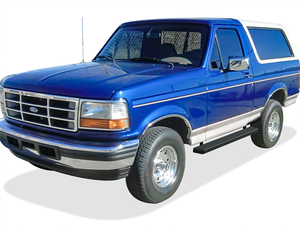 Stainless Steel Both Sides iStep 5 Inch 1980-1996 Ford F-150 Regular Cab (Incl. 97 Only HD Model)\ 1980-1996 Ford Bronco Full Size (Will not fit Lightning or w/ Snow plow prep package Models) IB06EBA0B