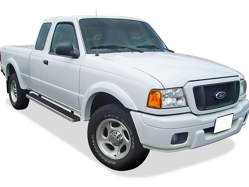 Stainless Steel Both Sides iStep 5 Inch 1998-2011 Ford Ranger Super Cab 2-Door (Drilling Required)\ 1998-2011 Ford Ranger "EDGE" Super Cab 2-Door (Drilling Required)\ 1998-2011 Mazda B-Series Super Cab 2-Door IB06EBA3A