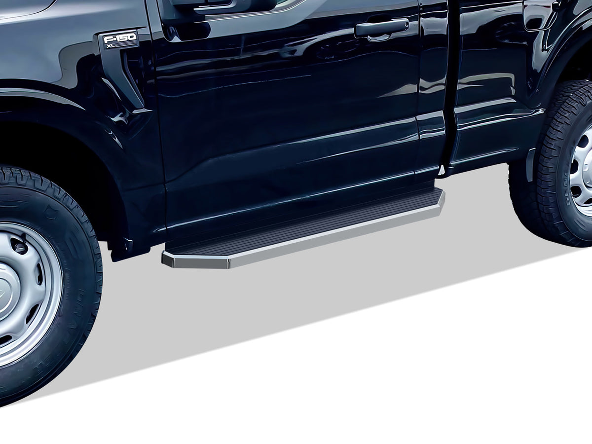 Stainless Steel Both Sides Running Board-H Series 2015-2026 Ford F-150 Regular Cab (Excl. 2022-2026 F-150 Lighting EV)\ 2017-2026 Ford F-250/F-350/F-450/F-550 Super Duty Regular Cab IB06RAH9Y