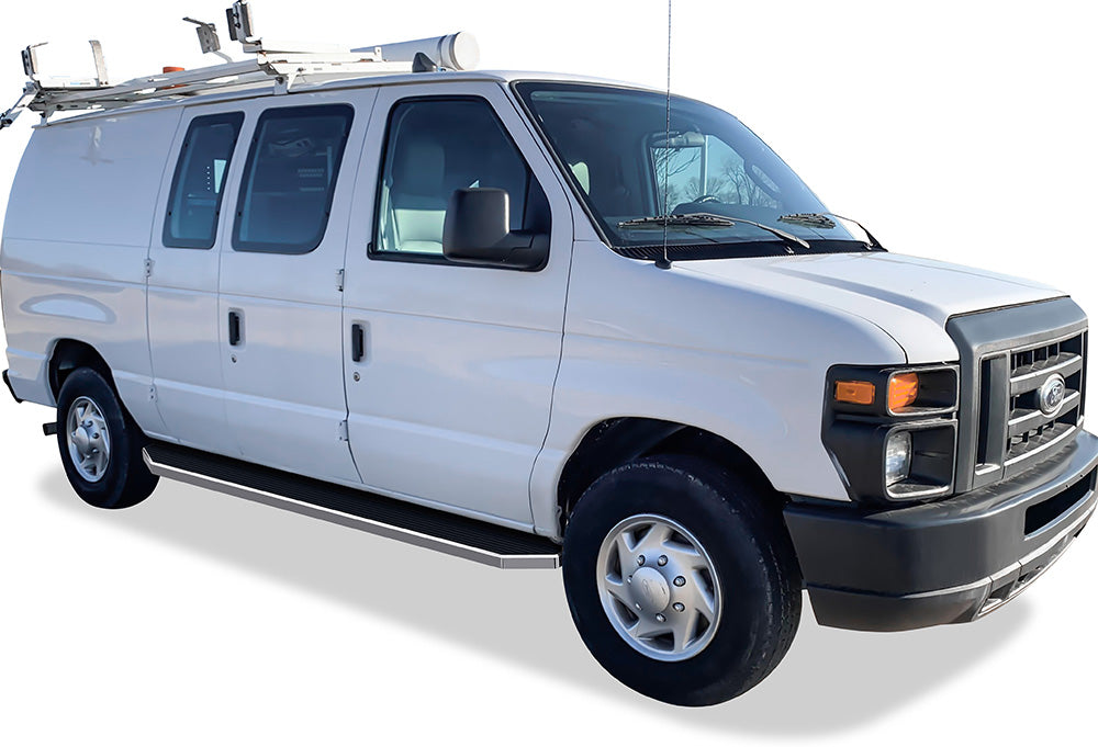 Stainless Steel Both Sides Running Board-H Series 1999-2014 Ford Econoline Van (Full Size) For 3 Door Models Only IB06RDJ4Y