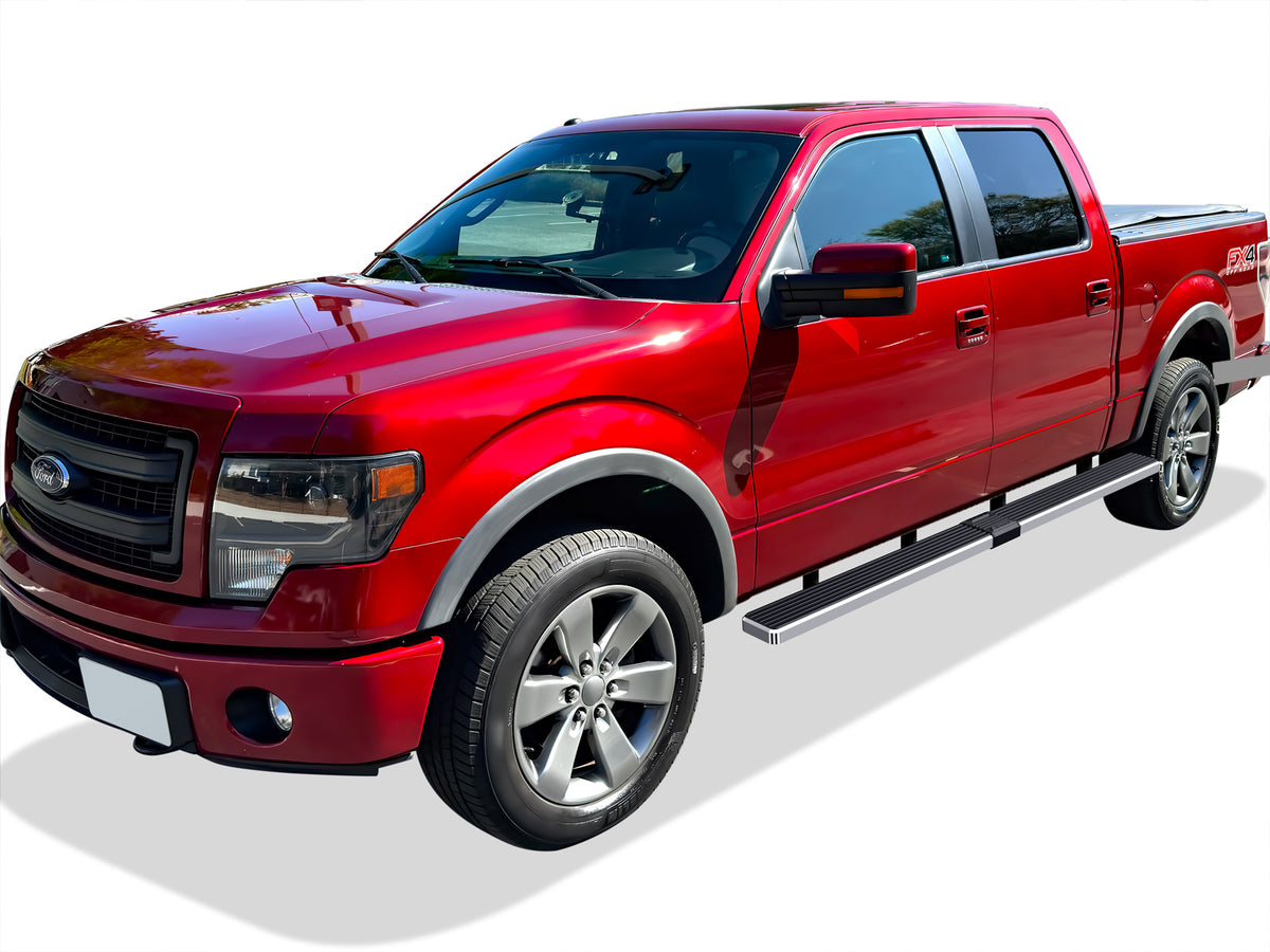 Stainless Steel Both Sides iStep W2W 5 Inch 2009-2014 Ford F-150 SuperCrew Cab 5.5 ft Bed IB06WAG7SA