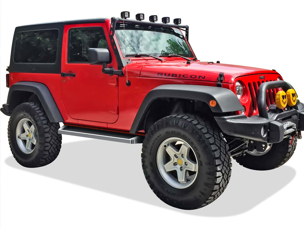 6061 Aircraft Aluminum Both Sides iRunning Board 2007-2018 Jeep Wrangler JK 2-Door(Factory sidesteps or rock rails have to be removed) IB10RAJ6A