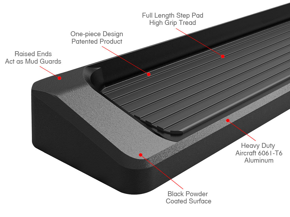 6061 Aircraft Aluminum Both Sides iRunning Board 1999-2004 Jeep Grand Cherokee Laredo ONLY IB10RIF1B