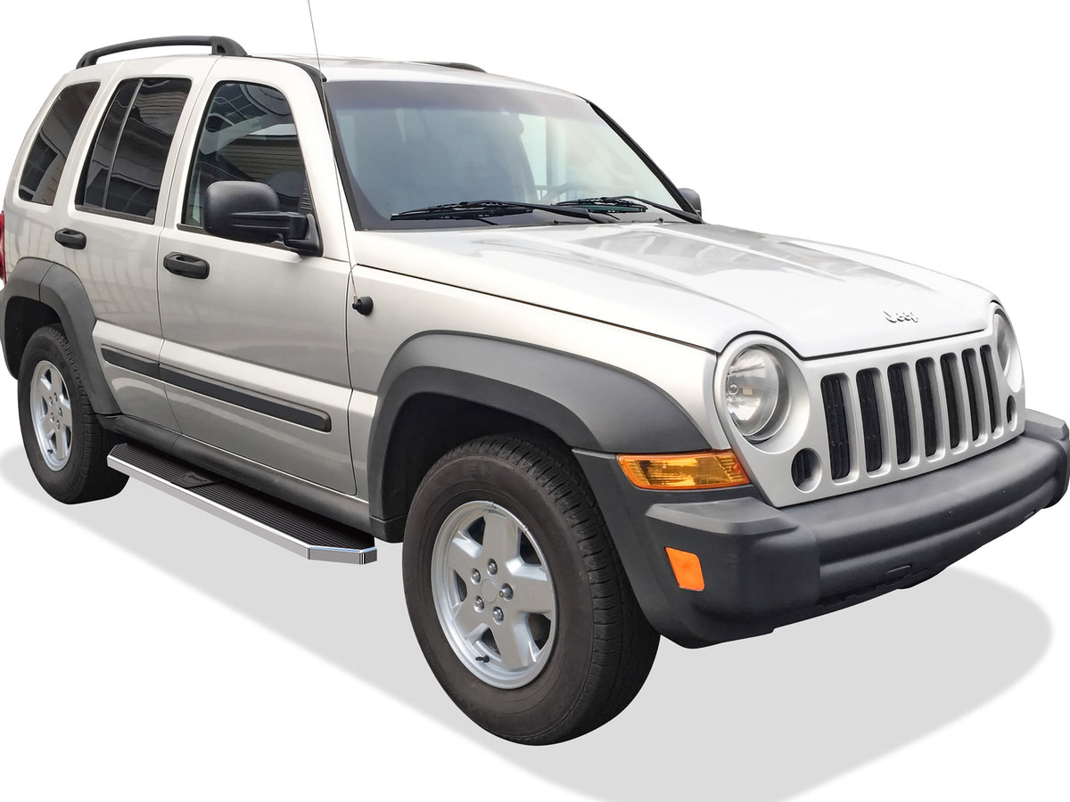 Stainless Steel Both Sides Running Board-H Series 2002-2007 Jeep Liberty (*Without Mudflaps, Factory "Rock Rails" Must Be Removed If Equipped And Cannot Be Reinstalled) IB10RJH1Y