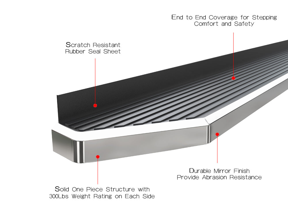 Stainless Steel Both Sides Running Board-H Series 2003-2009 Toyota 4Runner IB20RJH2Y