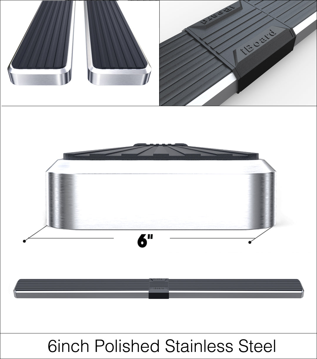 Stainless Steel Both Sides iStep W2W 6 Inch 2007-2021 Toyota Tundra Double Cab 5.5 ft Bed IB20SJI7SA