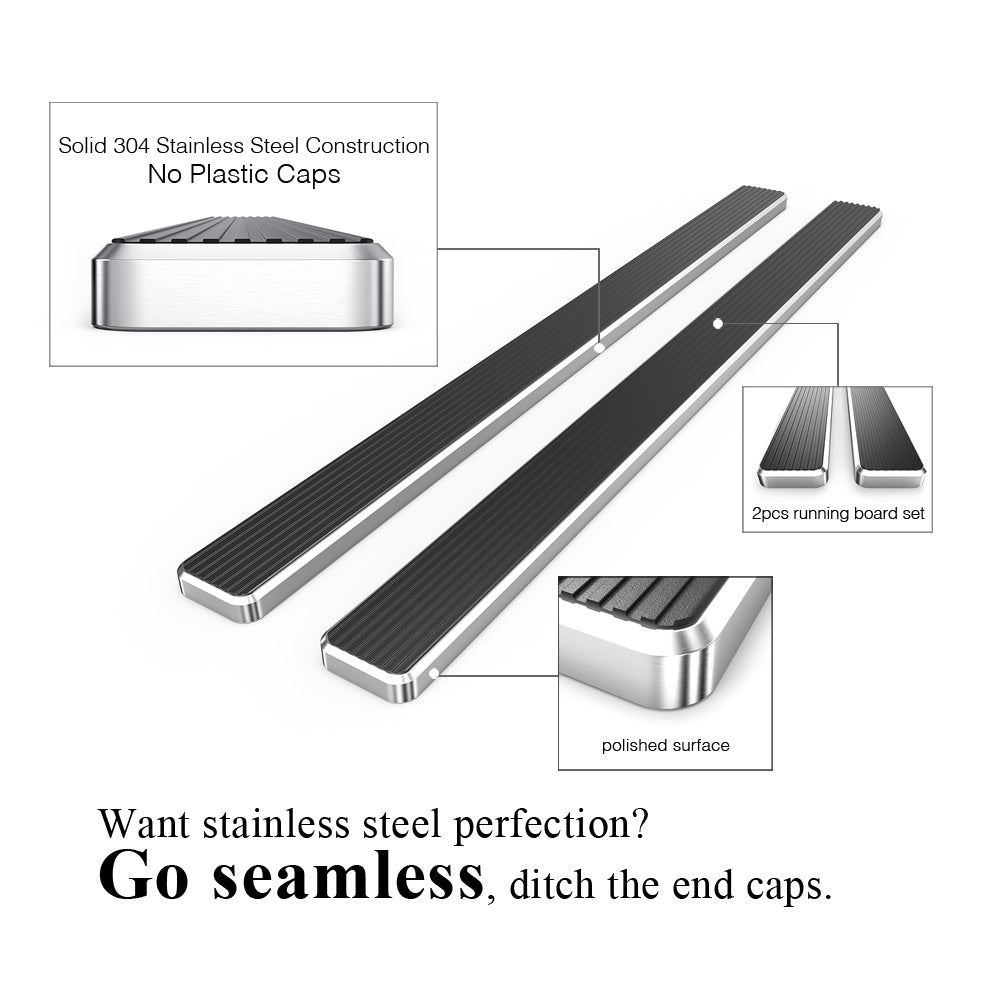 Stainless Steel Both Sides iStep W2W 5 Inch 2005-2023 Toyota Tacoma Double Cab/Crew Cab 5 ft Bed IB20WJE8SC