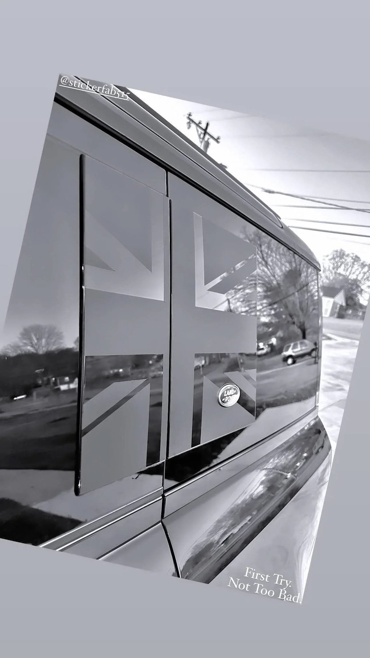 Union Jack Side Window Panel Overlay (Matte Black) - 2020+ Land Rover Defender 110 / 130