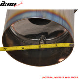 Universal N1 Style 4In Steel Muffler Titanium Flat Tip + Silencer