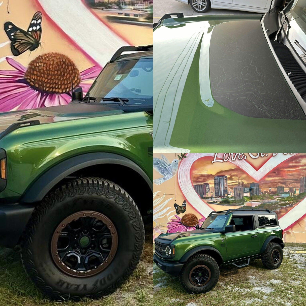 Stealth Topographic Map Hood Overlay (Printed Series) - 2021+ Bronco