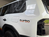 Turbo Retro Style Graphic Fender Decals (Pair) - Universal