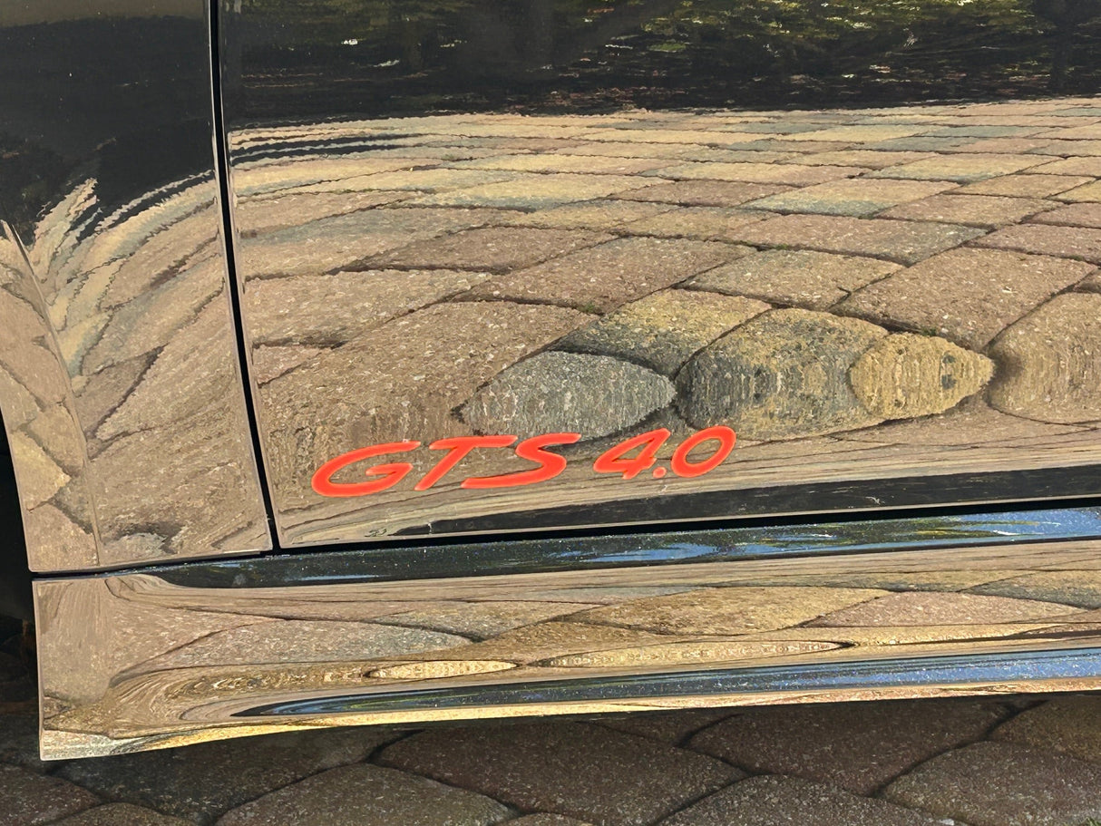 "GTS" Door Vinyl Logo Emblems for Porsche Vehicles (Boxter, Cayman, 911, Macan, Cayenne, Panamera)