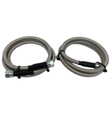 SS 52"Length Braided Transmission Cooler Hose Line Fitting For TH350 700R4 TH400