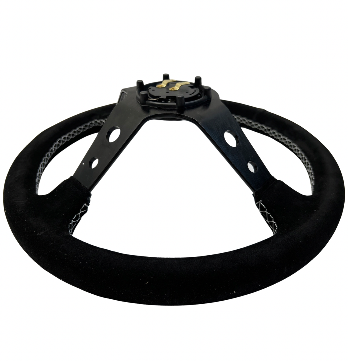 Short Hub Adapter + Suede Steering Wheel For 01-06 BMW 320 325 330 Z4 E90 E46H