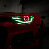2014-2015 Chevy Camaro 6th Gen Style Headlights Projector Custom RGBW Via Bluetooth Pair