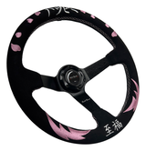 Bliss Heart Suede Steering Wheel + Hub Adapter Kit For Toyota Corolla, Hilux Pickup
