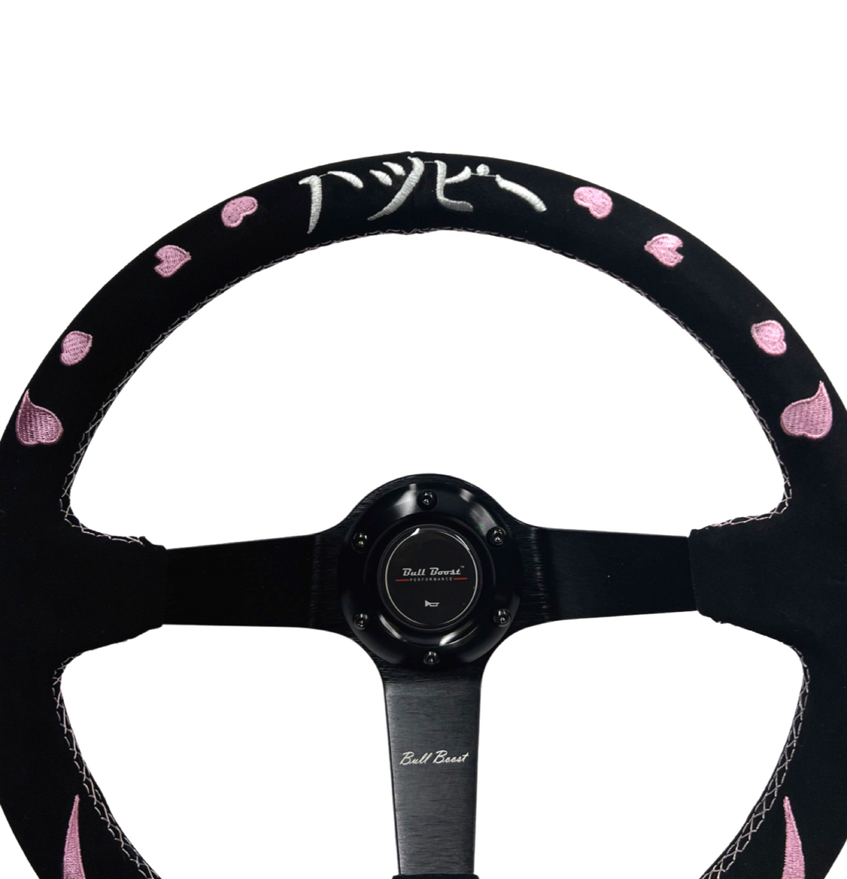 Pink Bliss Heart Suede Leather Steering Wheel Hub Adapter Kit For Impreza WRX Legacy