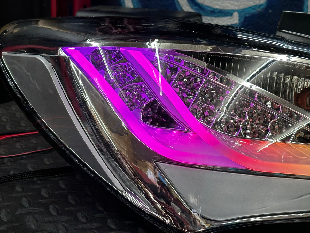 NTXGLOW clear RGB tail lights (10 - 16 hyundai genesis coupe) - eagle eyes