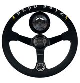 Deadboyz Infiniti G35 G37 Suede 3"Deep Dish Steering Wheel + Quick Release Short Hub Adapter