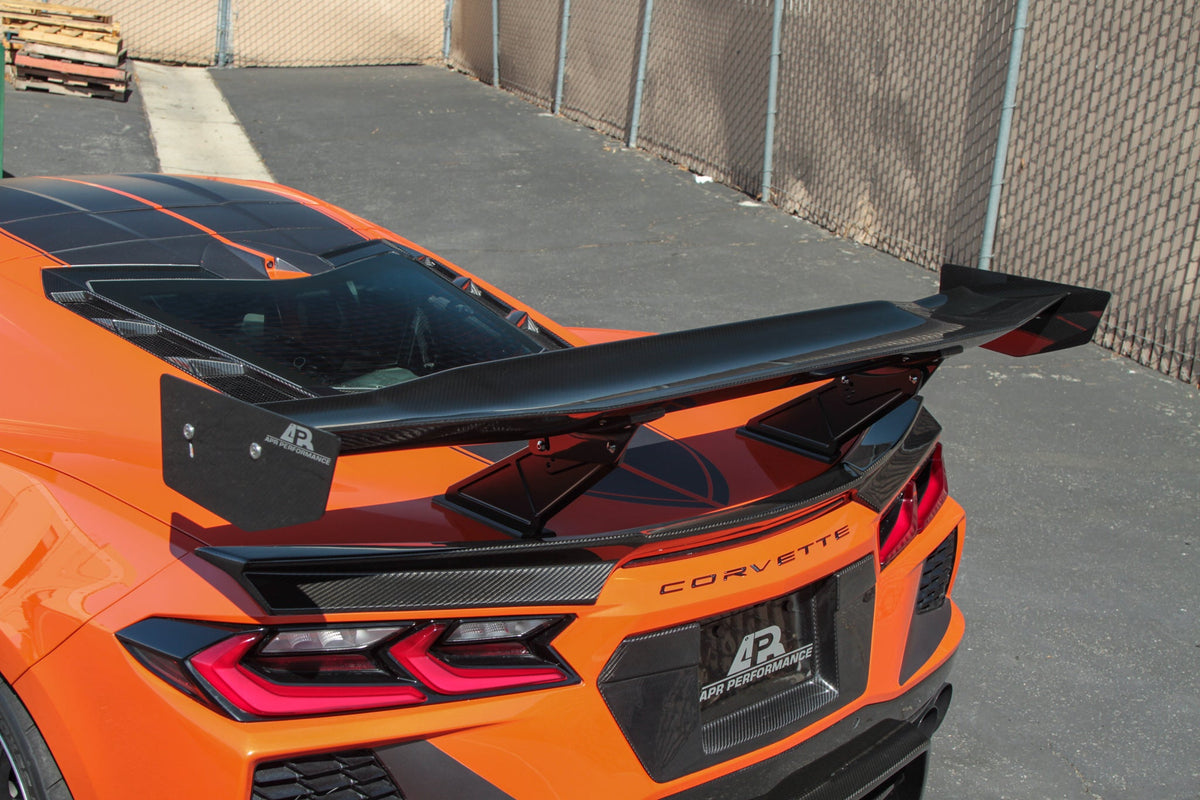 GTC-500 Carbon Fiber Adjustable Wing - Chevrolet C8 Corvette Convertible