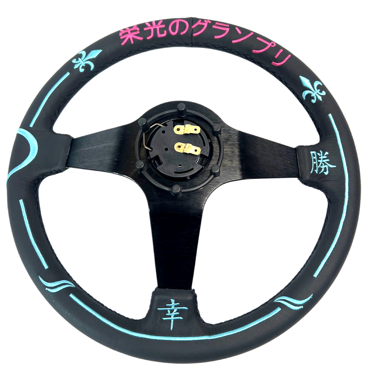 Leather 350mm Steering Wheel Hub Adapter Kit For Toyota Pickup, Corolla, 4Runner, MR2, Camry